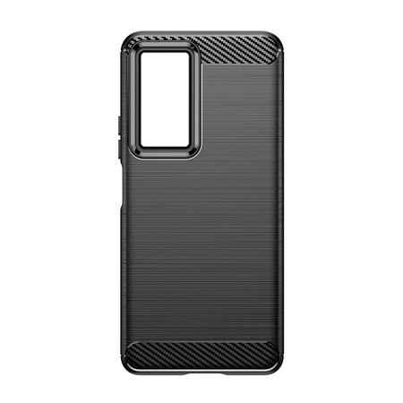 Carbon Case für Xiaomi Poco F4 5G flexible Silikon-Carbon-Hülle schwarz