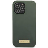 Original Case IPHONE 13 PRO MAX Guess Hard Case Silicone Logo Plate MagSafe (GUHMP13XSPLA) green