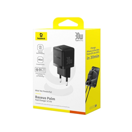 Baseus Palm 30W USB-C Wall Charger - Black