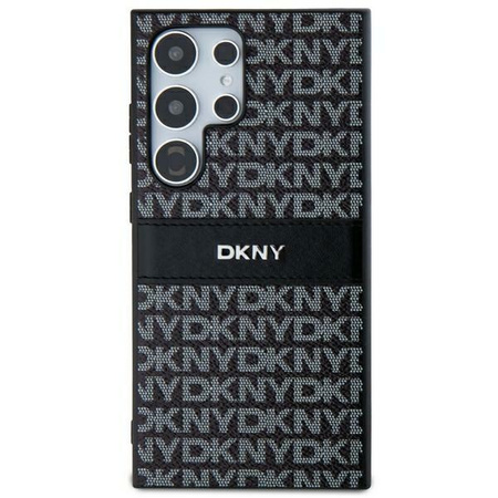 DKNY DKHCS24LPRTHSLK S24 Ultra S928  czarny/black hardcase Leather Mono Stripe & Metal Logo