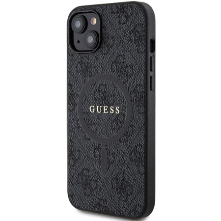 Etui Guess 4G Collection Leather Metal Logo MagSafe na iPhone 14 / 15 / 13 - czarne