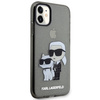 Original Handyhülle IPHONE 11 / XR Karl Lagerfeld Hardcase Gliter Karl&Choupette (KLHCN61HNKCTGK) schwarz