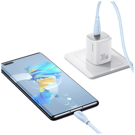 Kabel USAMS Green Series SJ716 60W USB-C do USB-C 1m różowy