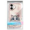 Nimmy etui iPhone 16 6.1 różowy/pink Big Eyed Pet 2.0 Cat