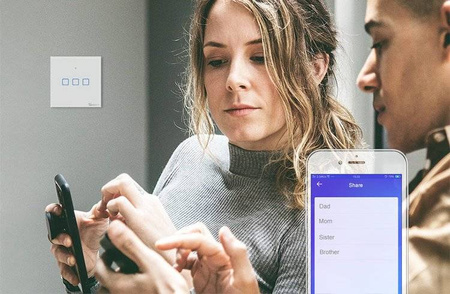 Sonoff T0EU2C-TX dwukanałowy dotykowy włącznik światła przełącznik przycisk Wi-Fi biały (IM190314010)