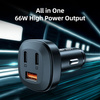 Acefast ładowarka samochodowa 66W 2x USB Typ C / USB, PPS, Power Delivery, Quick Charge 4.0, AFC, FCP, SCP czarny (B3 black)