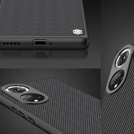 Nillkin Textured Case eine strapazierfähige, verstärkte Hülle mit Gelrahmen und Nylon auf der Rückseite Honor 50 Pro schwarz