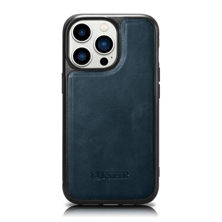 iCarer Leather Oil Wax case for iPhone 14 Pro Max leather case blue (WMI14220720-BU)