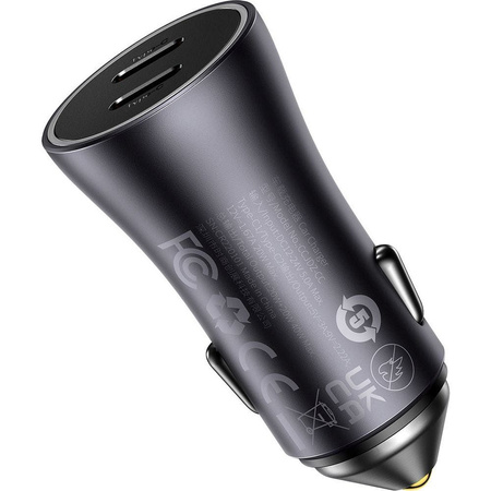 Baseus Golden Contactor Pro Autoladegerät 2x USB-C 40W grau (CGJP000013)