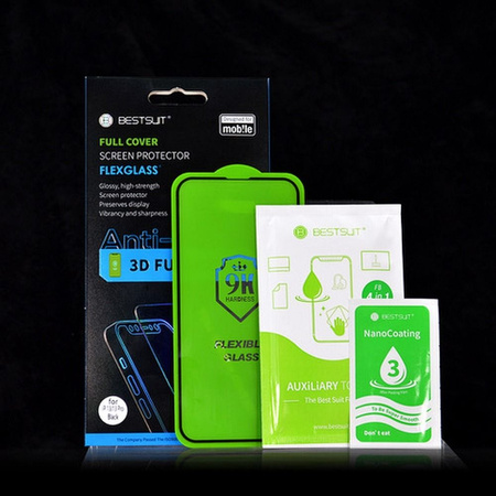 Szkło hybrydowe Bestsuit Flexible 5D Full Glue do iPhone 12 Pro Max czarny
