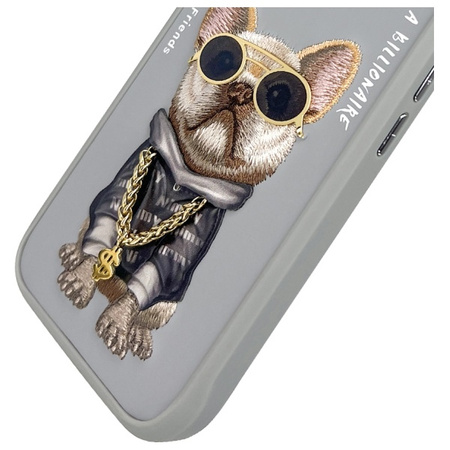 Nimmy etui iPhone 16 6.1" szary/gray      Glasses Cool Dog