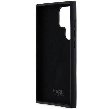 Oryginalne Etui KARL LAGERFELD hardcase Silicone Choupette Metal Pin KLHCS24LSMHCNPK do Samsung Galaxy S24 Ultra czarny