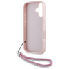 Original Case IPHONE 16 Karl Lagerfeld Quilted Initial Logo & Chain Strap pink