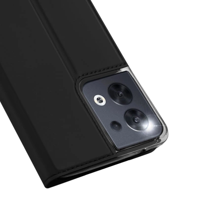 Dux Ducis Skin Pro Hülle für Oppo Reno 8 Flip Cover Card Wallet Stand schwarz