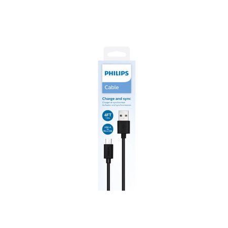 PHILIPS KABEL USB DO USB MICRO  CZARNY 1,2M  4FT DLC3104U/00