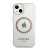 Guess GUHMP13MHTRMD iPhone 13 6.1 "Gold / Gold Hartschalenetui Metal Outline Magsafe