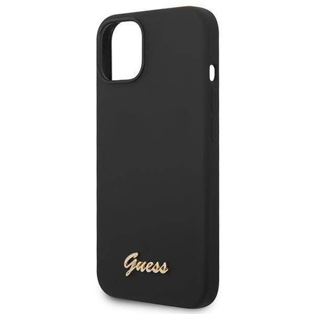 Guess GUHCP14MSLSMK iPhone 14 Plus 6.7 &quot;schwarz / schwarzes Hartschalenetui Silikon Vintage Gold Logo