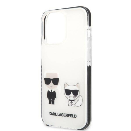 Original Handyhülle IPHONE 13 PRO Karl Lagerfeld Hardcase Karl&Choupette weiß