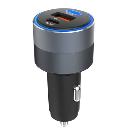 FORCELL F-ENERGY Alu - ładowarka samochodowa 85W PD+QC4.0+SAM SFC 2.0, 2xUSB C+USB A