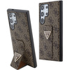 Etui Guess Grip Stand 4G Triangle Strass na Samsung Galaxy S24 Ultra - brązowe