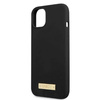 Original Case IPHONE 13 Guess Hard Case Silicone Logo Plate MagSafe (GUHMP13MSPLK) black