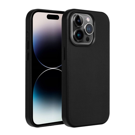 Leather Mag Cover kompatybilne z MagSafe do IPHONE 15 PLUS czarny