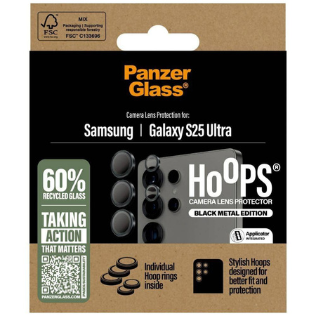Szkło hartowane na obiektyw PanzerGlass Hoops Lens Protector do Samsung Galaxy S25 Ultra czarny