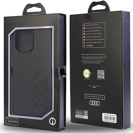 Audi Kunstleder iPhone 14 Pro Max 6,7&quot; schwarz/schwarz Hardcase AU-TPUPPCIP14PM-TT/D1-BK