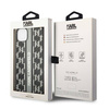 Original Handyhülle IPHONE 14 PLUS Karl Lagerfeld Hardcase Monogram Stripe (KLHCP14MPGKLSKG) grau
