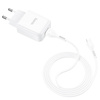 HOCO ładowarka sieciowa USB + kabel do Lightning 8-pin 2A N2 Vigour biała