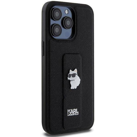 Karl Lagerfeld nakładka do iPhone 13 Pro 6,1" KLHCP13LGSACHPK HC GRIPSTAND SAFFIANO CHOUPETTE PINS czarna