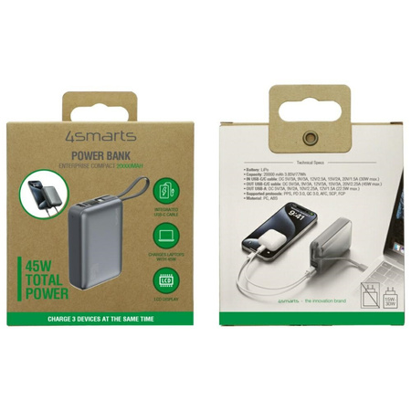 Powerbank 4smarts Enterprise Compact     20000mAh 45W szary