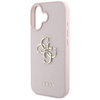 Case IPHONE 16 Guess Grained Big 4G Logo Small Classic Logo pink