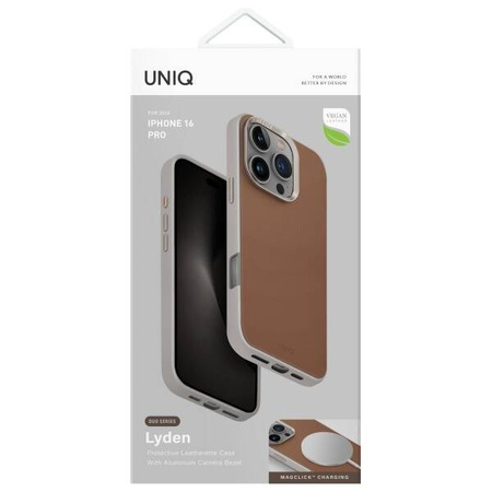 Case IPHONE 16 PRO UNIQ Lyden DS Magclick Charging Carmel Ivory beige