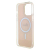 Oryginalne Etui APPLE IPHONE 15 PRO MAX Guess Hardcase IML Iridescent MagSafe (GUHMP15XHITSP) różowe
