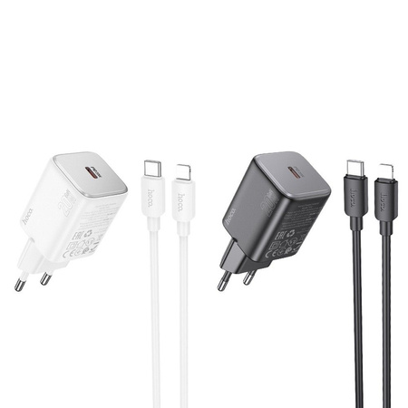 HOCO ładowarka sieciowa Typ C + kabel Typ C do Lightning QC PD 20W N40 czarna