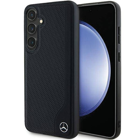 Oryginalne Etui MERCEDES hardcase Leather Debossed Line MagSafe MEHMS24M23RBGVK do Samsung Galaxy S24 Plus Czarny