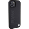 BMW MagSafe Leder Hot Stamp Hülle für iPhone 15 Plus – Schwarz