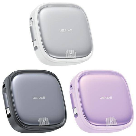 Kabel Rozwijany 3w1 60W z pudełkiem MicroUSB/USB-C/Lightning fioletowy/purple USAMS  SJ650USB03 (US-SJ650)