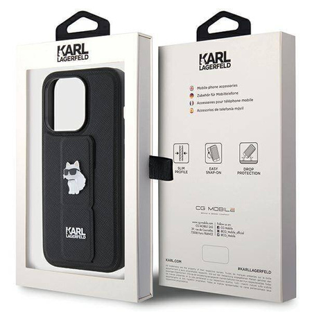 Karl Lagerfeld nakładka do iPhone 14 Pro Max 6,7&quot; KLHCP14XGSACHPK HC GRIPSTAND SAFFIANO CHOUPETTE PINS czarna