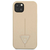 Original Case IPHONE 14 Guess Hardcase Saffianotriangle Logo (GUHCP14SPSATLE) beige