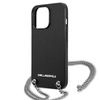 Original Case IPHONE 13 PRO Karl Lagerfeld Hardcase Leather Textured And Chain (KLHCP13LPMK) black
