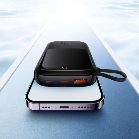 Powerbank 10000mAh 20W Baseus Qpow Pro Overseas Edition + USB C 3A Cable - Black