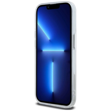 Karl Lagerfeld IML Metal Karl &amp; Choupette Head MagSafe Hülle für iPhone 14 Pro – weiß