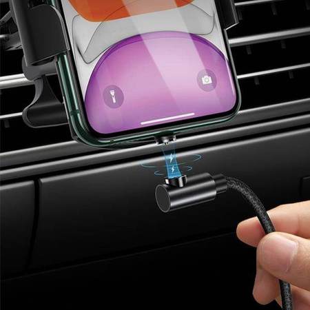 USAMS Kabel kątowy magnetyczny U54 1m lightning czarny/black SJ444USB01 (US-SJ444)