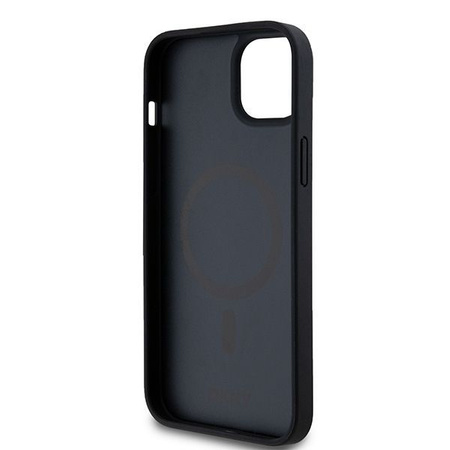 DKNY DKHMP15MPSHRPSK iPhone 15 Plus / 14 Plus 6.7" czarny/black hardcase Leather Monogram Pattern Metal Logo MagSafe