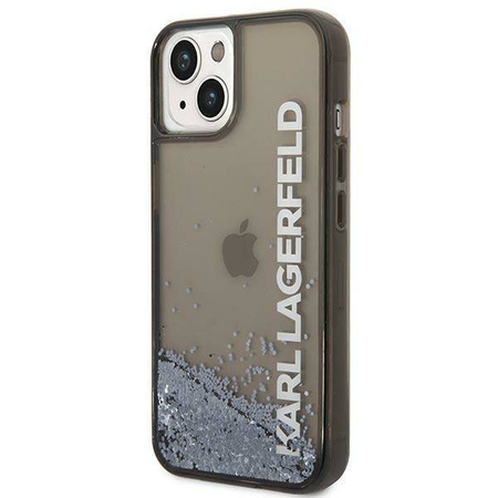 Karl Lagerfeld Liquid Glitter Translucent Elongated Logo Case – Etui iPhone 14 Plus (czarny)