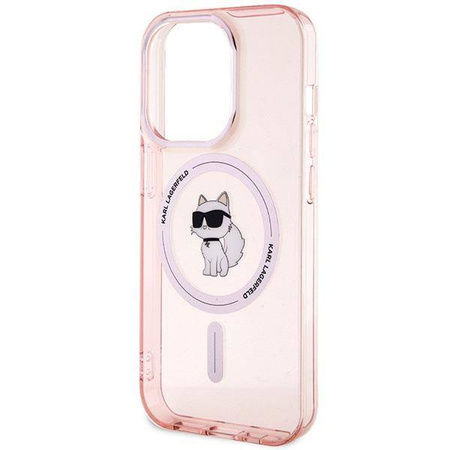 Karl Lagerfeld IML Choupette MagSafe Hülle für iPhone 15 Pro – Rosa