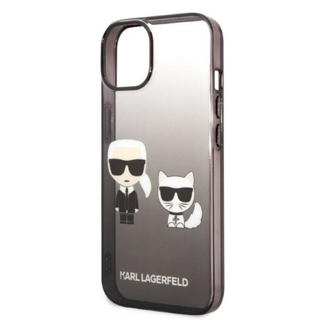 Original Case IPHONE 14 PLUS Karl Lagerfeld Hardcase Gradient Ikonik Karl & Choupette (KLHCP14MTGKCK) black
