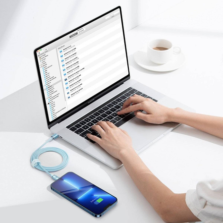 Baseus Crystal Shine Series USB Type C cable - Lightning Fast Charging Power Delivery 20W 1.2m blue (CAJY001303)